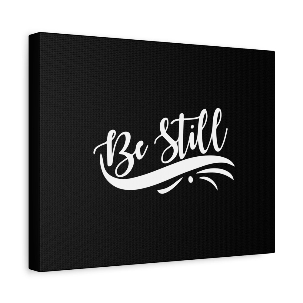Scripture Canvas Be Still Swoosh Psalm 46:10 Christian Wall Art Bible Verse